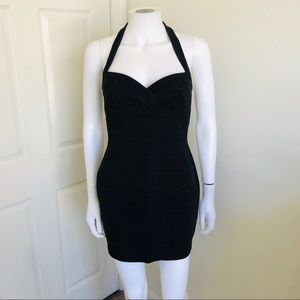 LAROK black mini halter sweetheart dress small